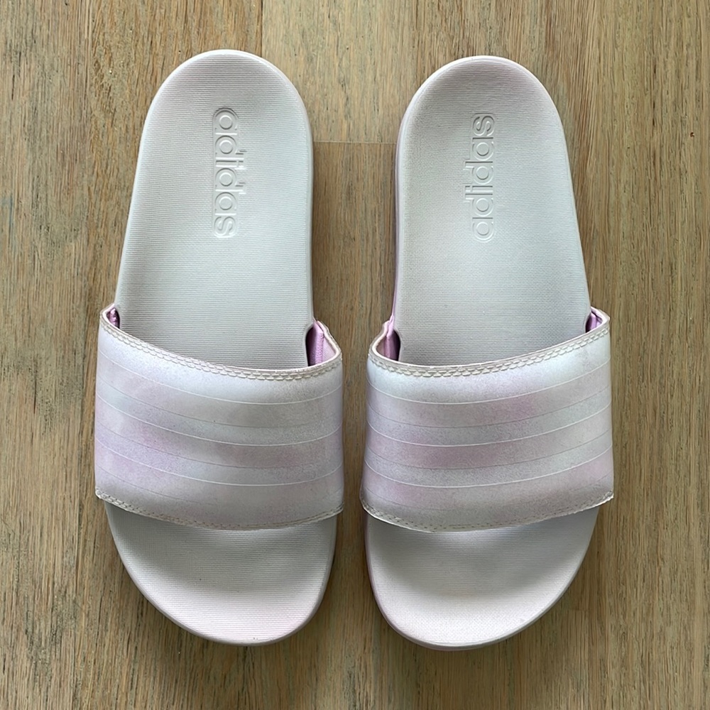 ADIDAS PUFF OMBRE 3 STRIPE SLIDES